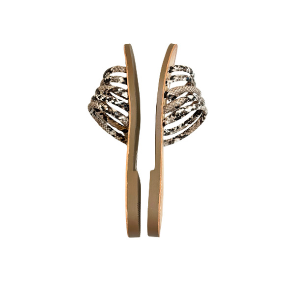 SODA Dorcey Snakeskin Multi Python Strappy Slides Size 9 - Picture 7 of 10